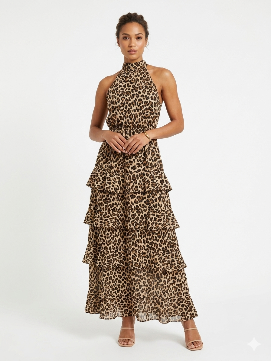 Jungle Ruffle Maxi Dress